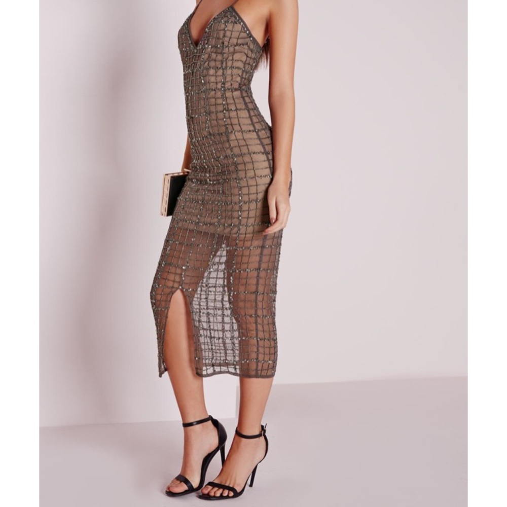 Missguided Brown Midi Dress